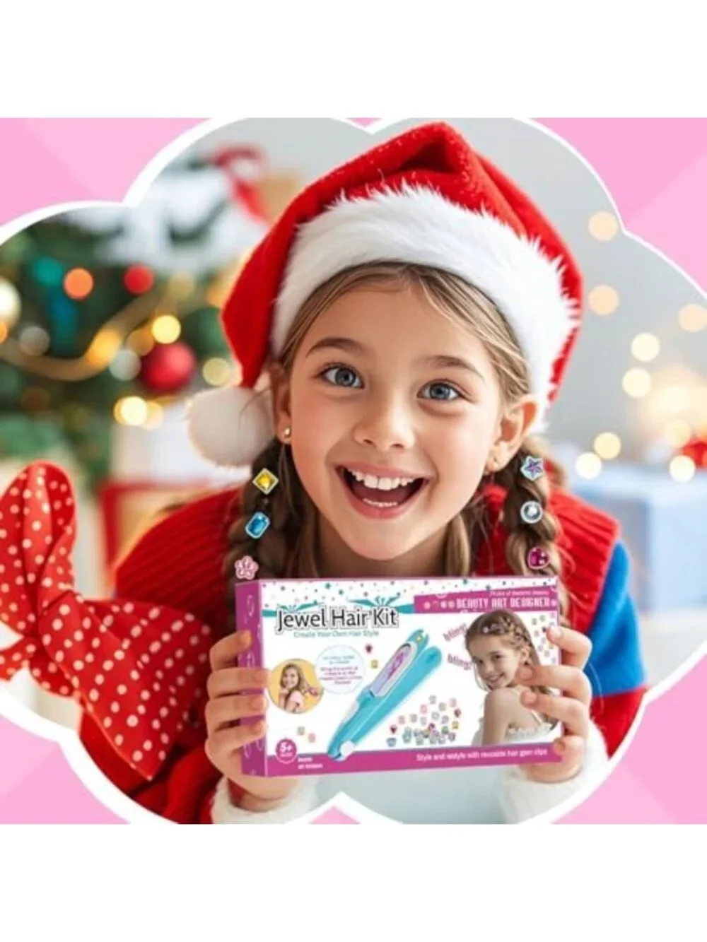 Sparkling Hair Gem Stamper Kit | Bling Hair Jewels & Styling Tool for Girls 3-12
